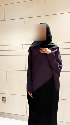 Purple and black half bisht