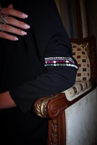 Half Bisht – Black with Stretch Sleeves & Embroidery