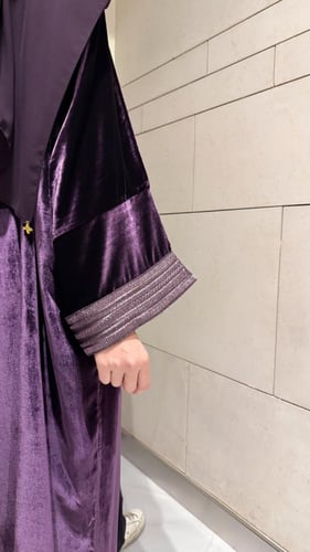 Quarter Bisht – French Purple Silk Velvet with Pur...