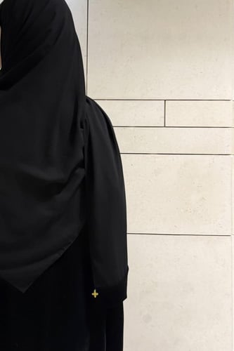 Half Bisht – Black Velvet with Wide Olive Velvet S...