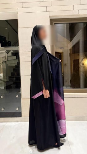 Black A line Lined In Black Purple Print