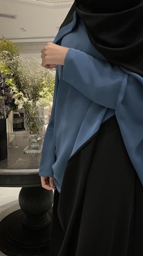 Slate Blue and black half bisht