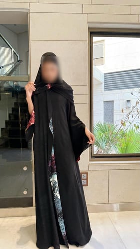 Black A line Chiffon Lined with Pure Black Silk an...