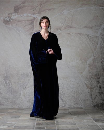 Half Bisht –Royal Navy Japanese Velvet