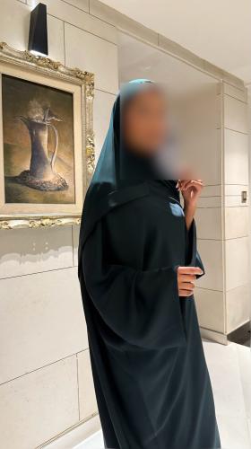 Half Petrol Bisht with wide sleeves