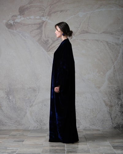 Half Bisht –Royal Navy Japanese Velvet