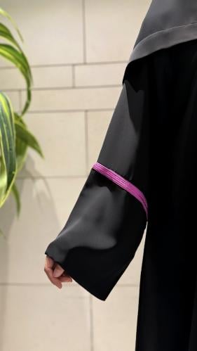 Black A-Line with Baby Fuchsia and Wide Sleeves