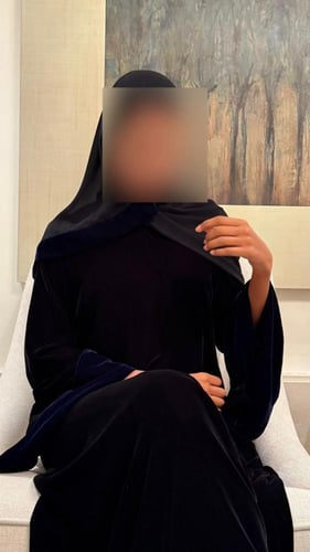 Black A line Velvet with Bell Sleeves Lined in Nav...