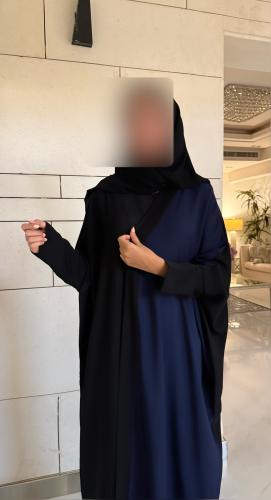 Side Panel Half Bisht – Black and Navy