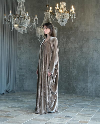 Half Bisht – Golden Mink Japanese Silk Velvet