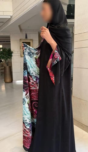 Black A line Chiffon Lined with Pure Black Silk an...