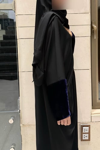 Half Bisht – Black Crepe with Royal Navy Japanese...