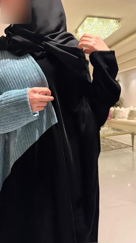 Half Bisht – Black Velvet & Tiffany Wool