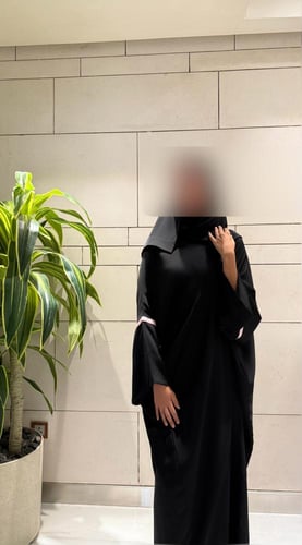 Half Black Bisht with Baby Pink and Wide Sleeves