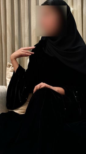 Black A line Velvet with Crystal Bell Sleeves