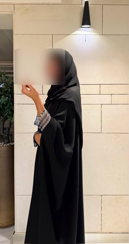 Black Bisht with Tricot Sleeves