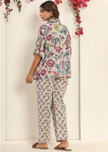 طقم قطن طبيعي ملون