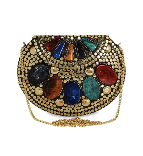Multicoloured Stones clutch
