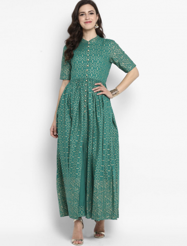 Green Printed Dress