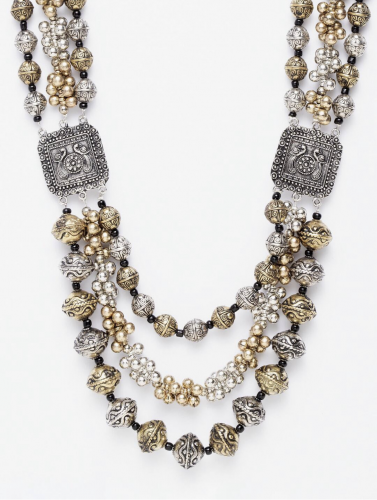 Oxidised Silver & Gold-Toned Brass Necklace