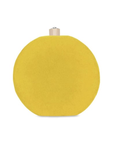 شنطه مخمل اصفر مشغوله بالكرستال