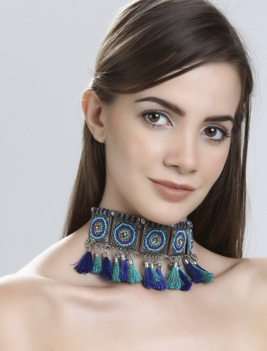 Silver-Toned Antique Choker