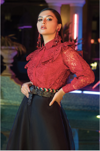 Red Party Blouse