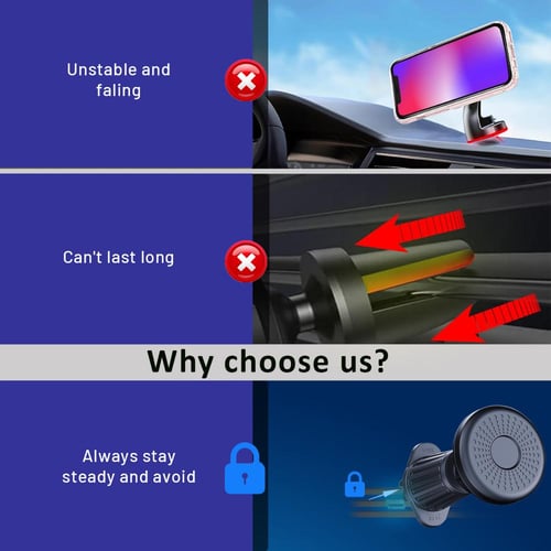 حامل جوال للسيارة مغناطيس قوي تثبيت على فتحة التكي...