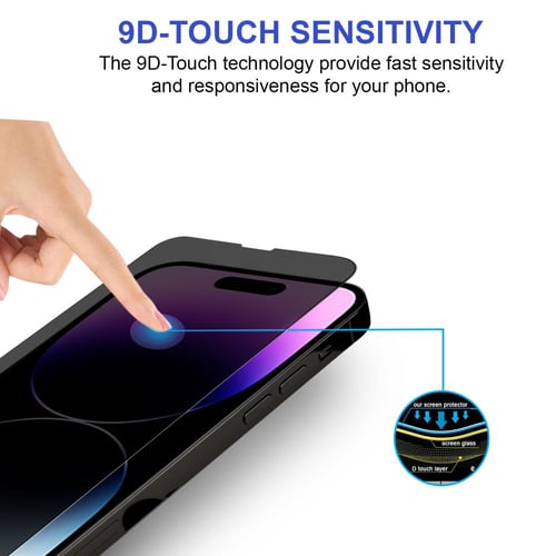 [2 قطع ] واقي حماية شاشة للخصوصية ايفون 14 برو 6.1...