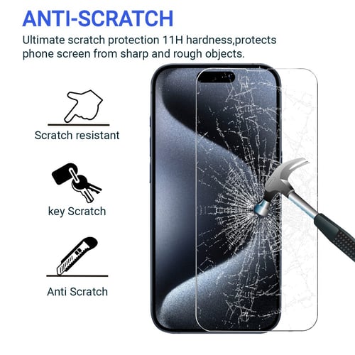 [3 قطع ] واقي حماية شاشة ايفون 15 6.1 انش.