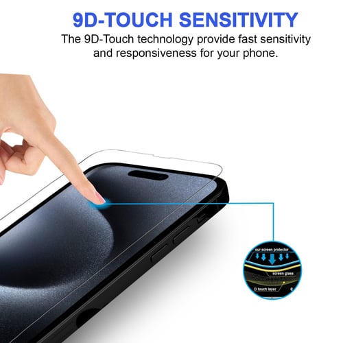 [3 قطع ] واقي حماية شاشة ايفون 15 6.1 انش.