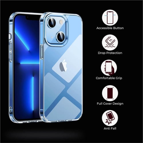 جراب كفر ايفون 15 بلس شفاف كريستالي 6.1 انش