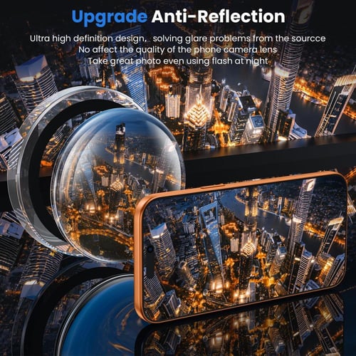 [3 قطع ] واقي حماية عدسات كاميرا ايفون 17 برو و 17...