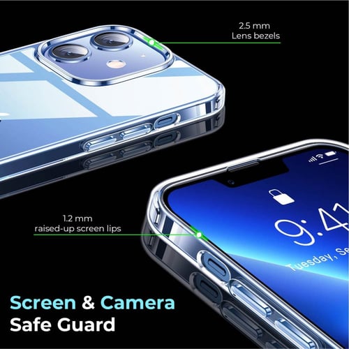 كفر حماية ايفون 12 شفاف كريستالي 6.1 انش