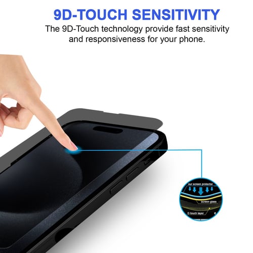 [2 قطع ] واقي حماية شاشة للخصوصية ايفون 15 / 15 بر...