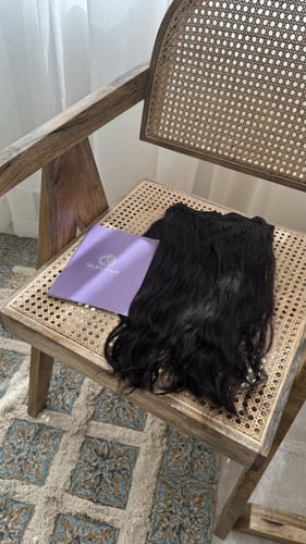 كلبسات طبيعي 100% وصلة 6 قطع اسود باهت 18”