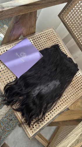 كلبسات طبيعي 100% وصلة 6 قطع اسود باهت 18”