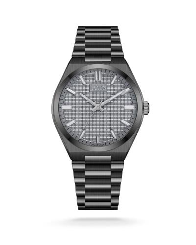 ساعة رجالية من الستيل بميناء رمادي - Grey