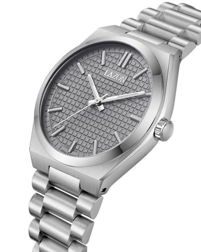 ساعة رجالية من الستيل بميناء رصاصي - Storm Grey