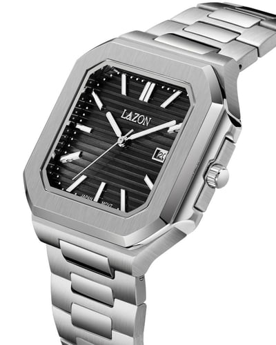 ساعة رجالية من الستيل بميناء أسود - Dark Knight