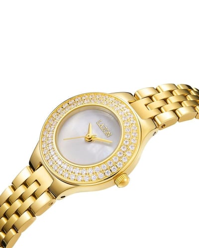 ساعة نسائية من الستيل باللون الذهبي - Gold