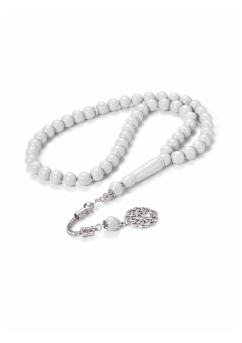 سبحة البكلايت باللون الابيض الأنيق