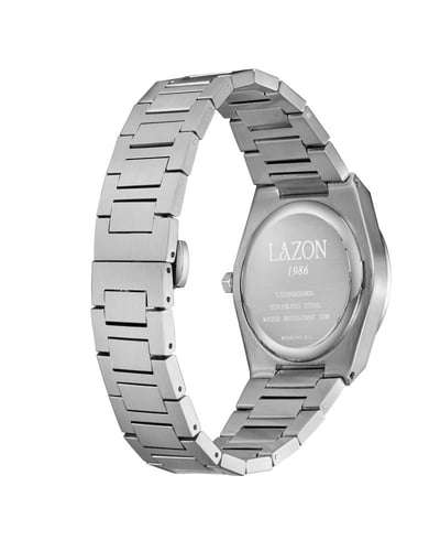 ساعة رجالية من الستيل بميناء فضي - Silver