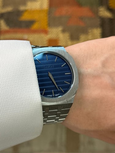 ساعة رجالية من الستيل بميناء كحلي - Deep Ocean