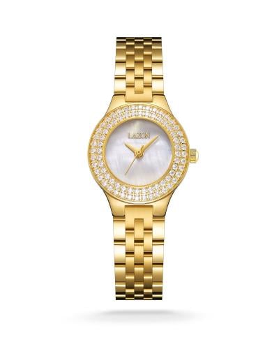 ساعة نسائية من الستيل باللون الذهبي - Gold