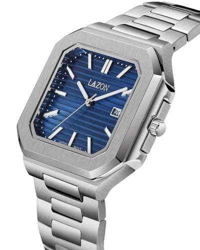 ساعة رجالية من الستيل بميناء كحلي - Royal Blue