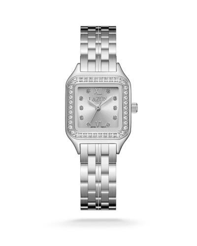 ساعة نسائية من الستيل بميناء فضي - Silver