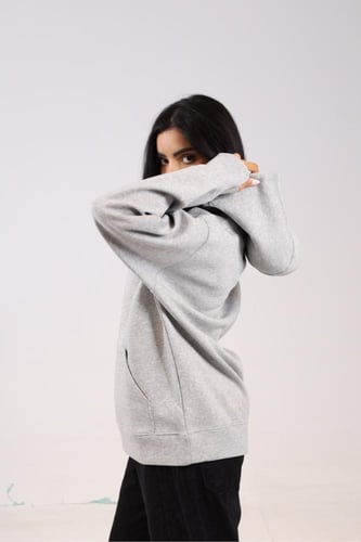 هودي رصاصي فاتح اوفر سايز