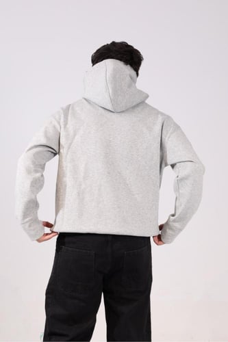 هودي رصاصي فاتح اوفر سايز