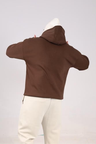 هودي اوفر سايز دبل كاب بني